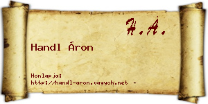 Handl Áron névjegykártya