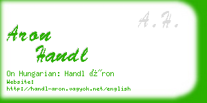 aron handl business card